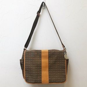 Coach Messenger Crossbody Tan Leather/Canvas Bag